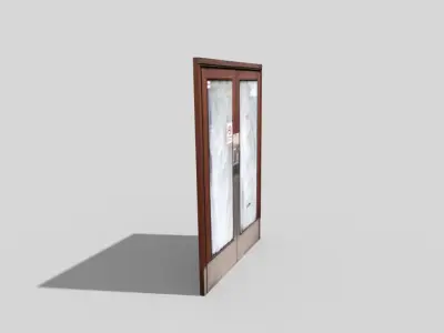 low poly door Low-poly 3D model