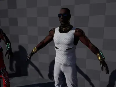 cyberpunk male A  Low-poly 3D model