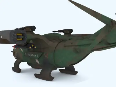 Sci-fi dropship Low-poly 3D model