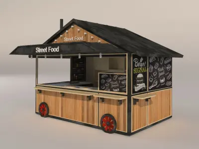 MODEL OF STREET FOOD Low-poly 3D model