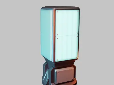 Sci-fi Street Lights set 3D model