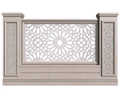 Fence in oriental East style 3D model