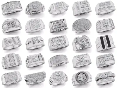 25 Small-Mens ring 3D Model Pack