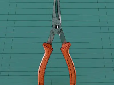 garden scissors gardening tools Low-poly 3D model
