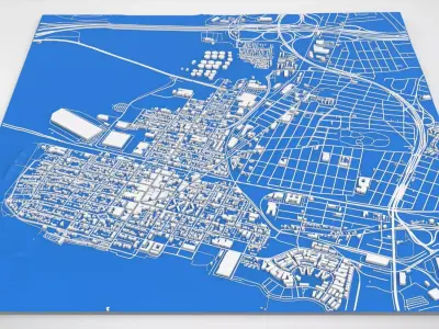 Cityscape Perth Amboy New Jersey United States 3D model