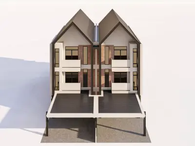 Modern  Townhouse Residential Unit 3D model
