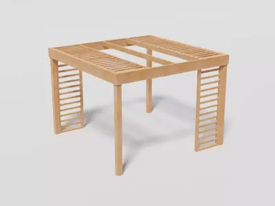 Wooden Garden Pergola 2 Low-poly 3D model