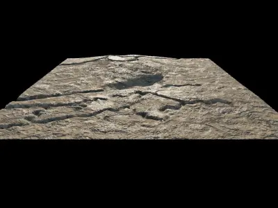 Abandoned WW1 battlefield with a lake 3D model