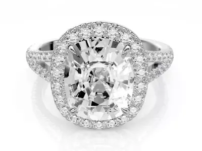  Engagement ring Nela 3ct 3D print model