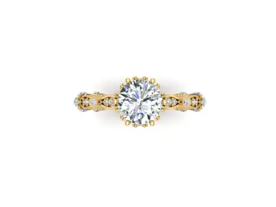 Solitaire ring 3D print model 34