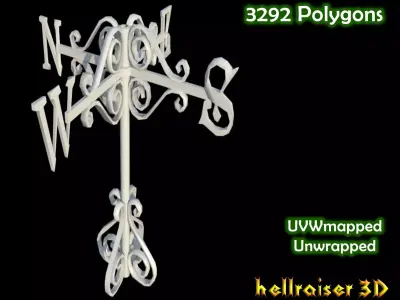 Direction Sign Low-poly 3D model