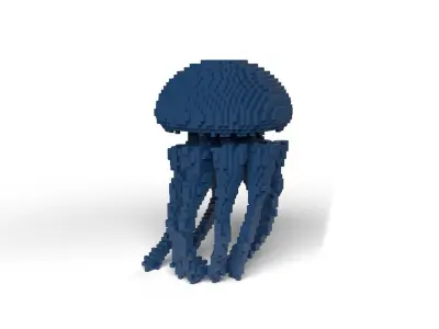 Jellyfish Minecraft Voxel Low-poly 3D model