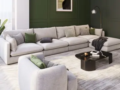 interior livingroom scene 04 3D model