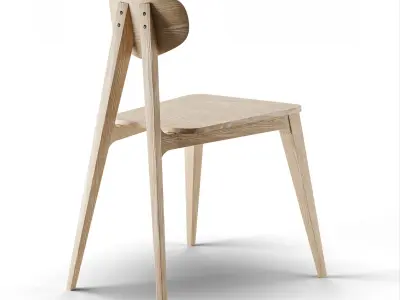 Wood Chair Low-poly 3D model