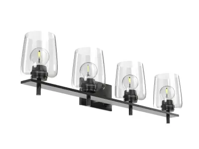 Calais Collection Four-Light New Traditional Matte Black 3D model