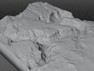 meandering canyon and the Colorado River flows beneath it 3D model