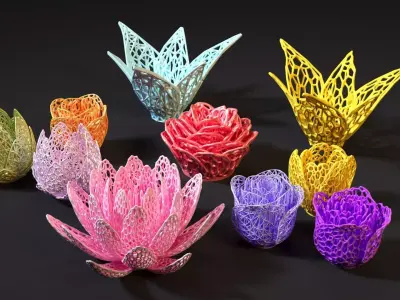 Flower vase set 3D print model