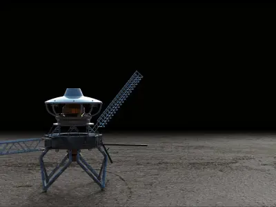 Planetary Exploration Dron lander scifi spacecraft vintage mars 3D model