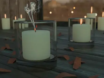 A realistic candle scene 3D model