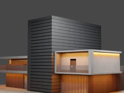 Exterior design Low-poly 3D model