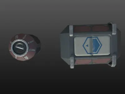 Sci-Fi Crates Low-poly 3D model purchase