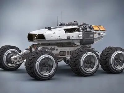 Mars Rover White 3D model