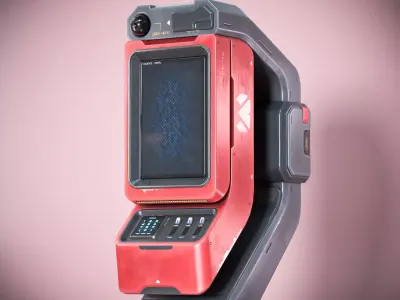 Sci-fi Console X4 PBR Low-poly 3D model