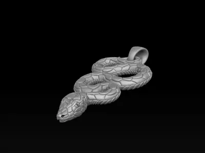 Snake Ring Pendant v3 Hollowed 3D Model Pack