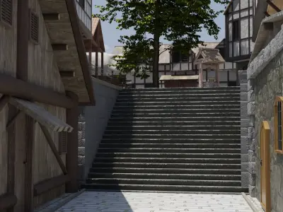 Medieval village 3D model buy