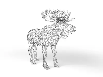 MooseII Wireframe Low-poly 3D model