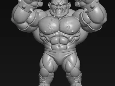 Street Fighter Zangief -Stylized Muscle Wrestler Chibi Miniature 3D print model