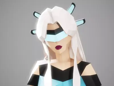 CYBERGIRL - Low Poly Style Female Character Low-poly 3D model