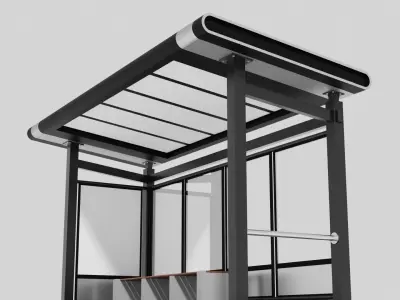 Bus Shelter Low-poly 3D model