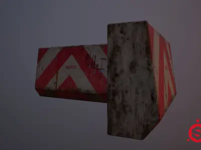 Street Barricade Low-poly 3D model