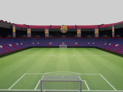 Barcelona Football Stadium Low-poly 3D model