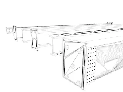 Industrial-Beams steel beams - steel beams 3D model