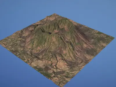Landscape Environment Volcano Snow 04 Low-poly 3D model