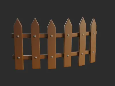 Cartoon Fence 2 3D model