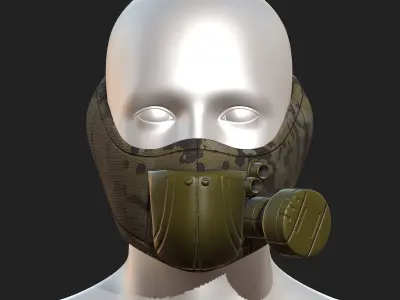 Gas mask respirator scifi futuristic ver 2 Low-poly 3D model Low-poly 3D model