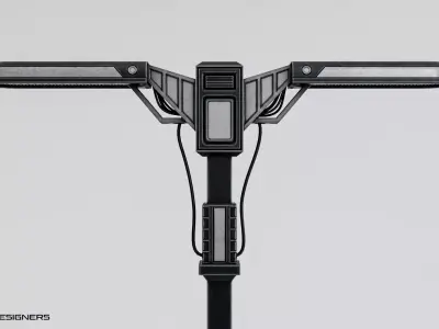Sci-Fi Streetlight Low-poly 3D model