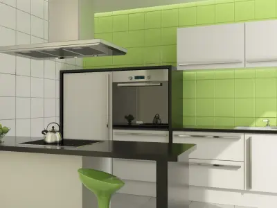 little green kitchen 3D model
