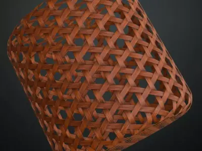 Woven Bamboo Hexagonal Screen PBR Seamless Texture