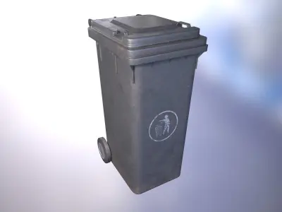 Wheeled Bin Low-poly 3D model