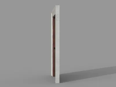 Wooden door 6 Low-poly 3D model