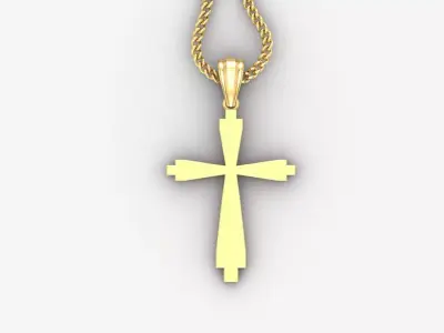 Light Gold 18K Cross Pendant 1CP001 3D print model purchase