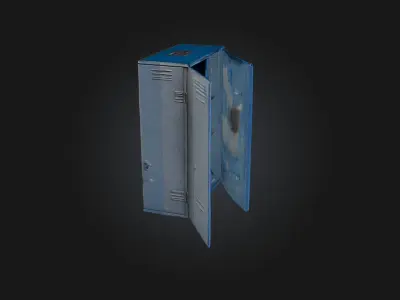 Realistic School Locker Model Low-poly 3D model