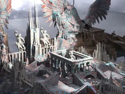 Angelic Sci fi City Huge Kitbash 3D model