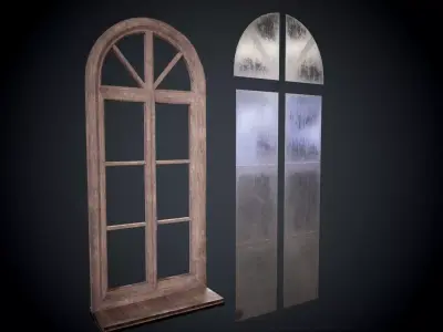 Window lowpoly Game  model  Low-poly 3D model