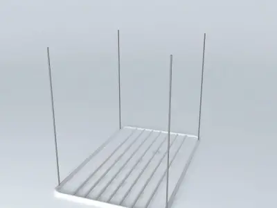 Suspended clothesline Clothes Free 3D model