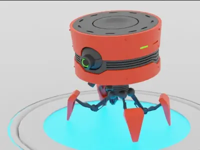 spy robot rigged - animated 3D model